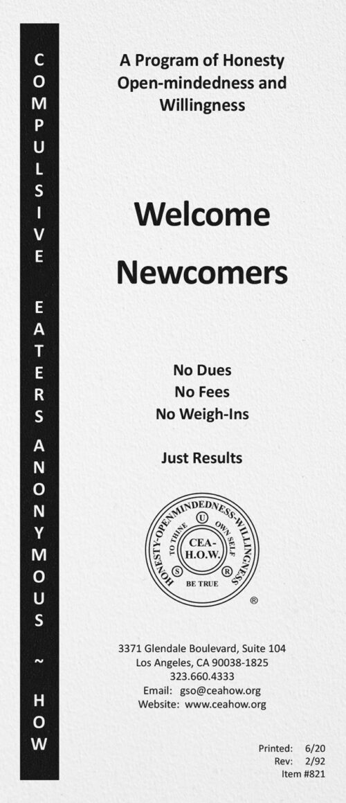 Cover of the pamphlet titled "Welcome Newcomers"