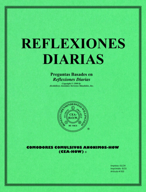 Imagen de portada del libro de trabajo titulado "Reflexiones Diarias"