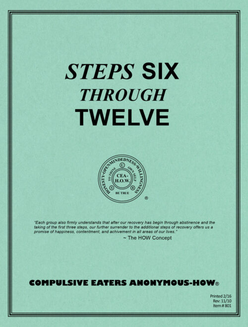 Cover image of the workbook titled "Steps Six Through Twelve"