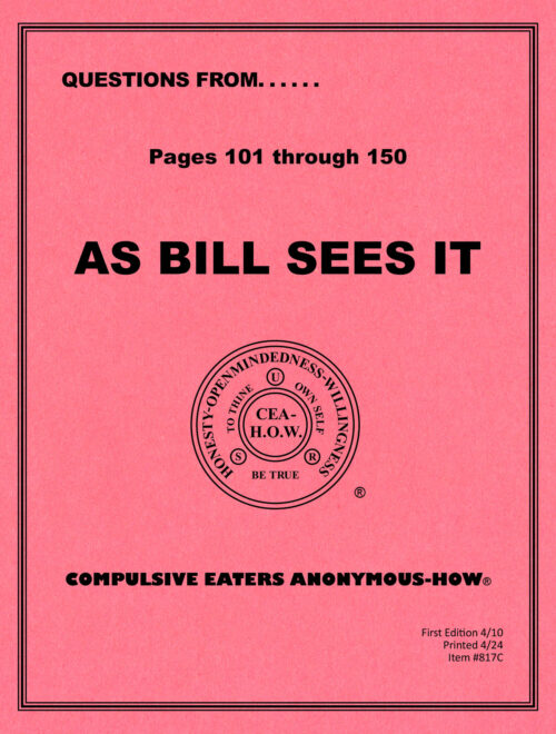Cover of the workbook titled "Questions From As Bill Sees It: Pages 1⁠01–150"