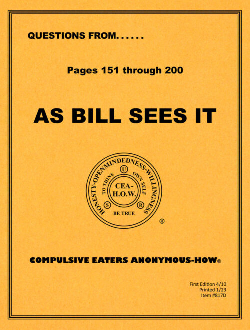Cover of the workbook titled "Questions From As Bill Sees It: Pages 151⁠–200"