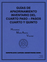 Imagen de portada del libro de trabajo titulado "Guías de Apadrinamiento Inventario del Cuarto Paso - Pasos Quarto y Quinto"