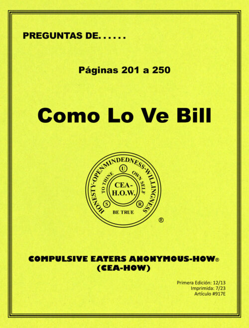 Imagen de portada del libro de trabajo titulado "Como lo ve Bill Páginas 201-250"