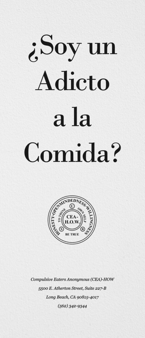 Portada del folleto titulado "¿Soy un Adicto a la Comida?"