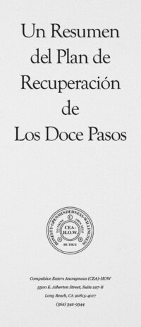 Portada del folleto titulado "Un Resumen de Plan de Recuperación de los Doce Pasos"