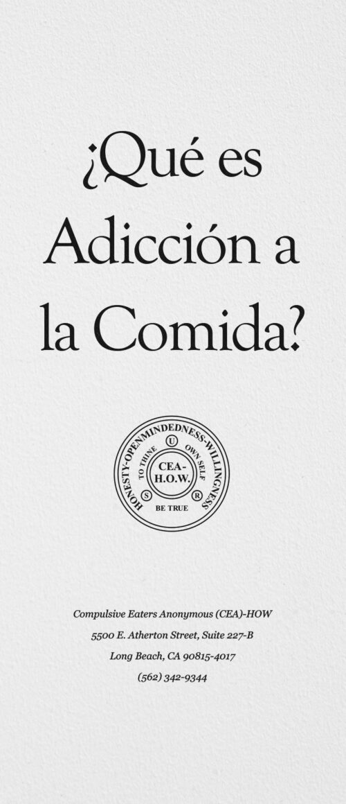 Portada del folleto titulado "¿Qué es Adicción a la Comida?"